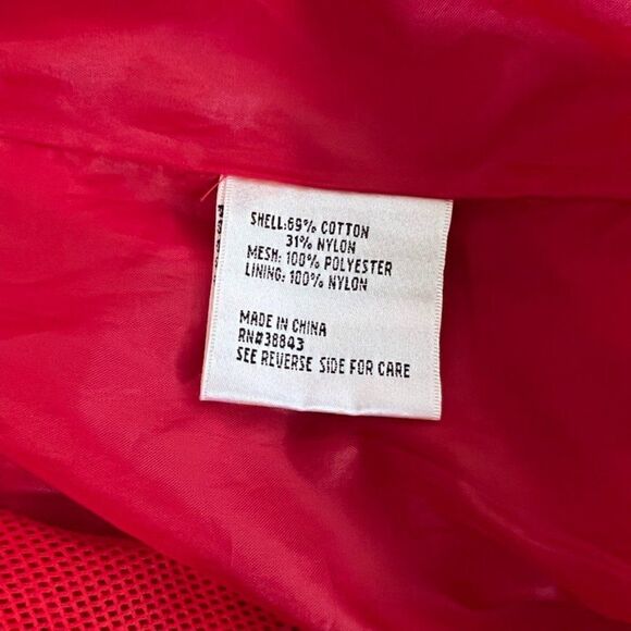 Larry Levine LL Red Sport Hooded Zip Windbreaker Jacket Size Small - Picture 7 of 9